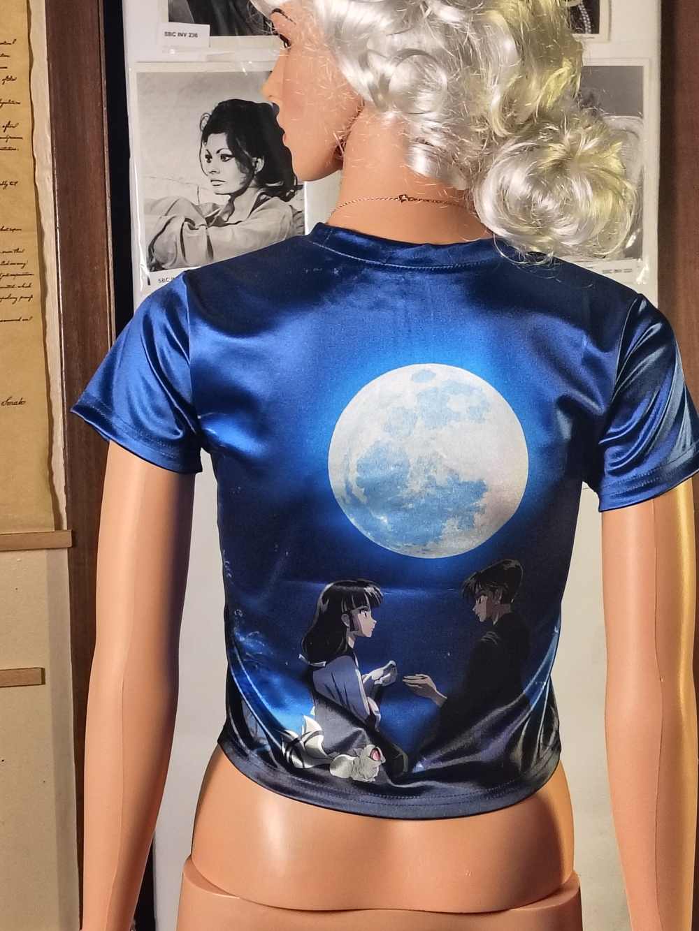 Dolls Kill x InuYasha Tangled Fate Sango Miroku Baby Tee Blue XS - Picture 2 of 16